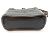 Chanel Gabrielle Quilted Black Aged Leather Crossbody Hobo Bag Do1025lrxzde