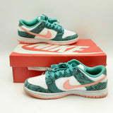 Nike Dunks Low Washed Teal Snakeskin Sneakers Size 8.5 Fw0923rxsa