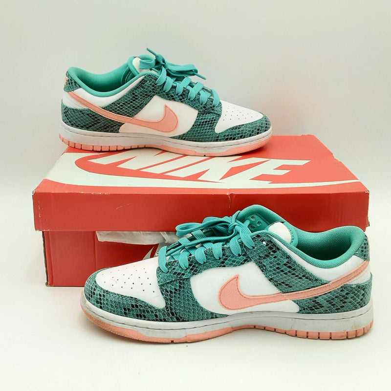 Nike Dunks Low Washed Teal Snakeskin Sneakers Size 8.5 Fw0923rxsa