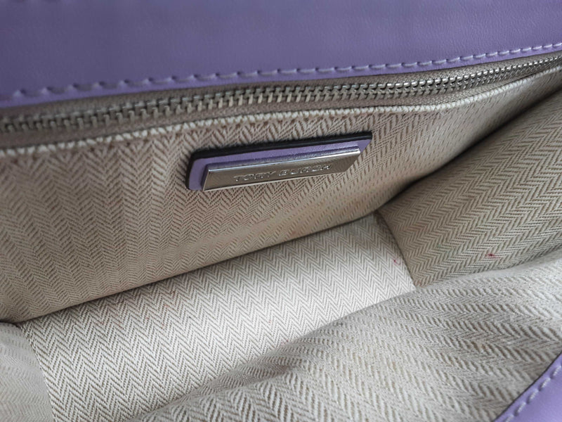 Tory Burch Britten Lavender Purple Leather Chain Shoulder Bag Do0325lxzde