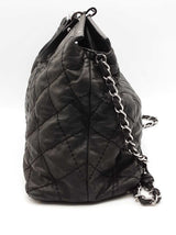 Chanel Iridescent Black Leather Cc Logo Shoulder Bag Eb0526rxzsa