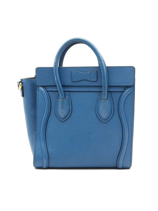 Celine Blue Leather Nano Luggage Bag Eb0125rxzsa