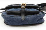 Prada Corsaire Denim Messenger Bag With Back Floral Embroidery Eb0626rxzde