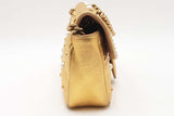 Gucci Gold Metallic Leather Mini Pearly Gg Marmont Shoulder Bag Eb0226wxzsa
