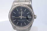 Rolex Oyster Perpetual Datejust 30mm Stainless Watch Diamond Bezel Eb1124wpxzdu