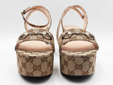 Gucci Gg Supreme Canvas Platform Sandals Size 40 Sd0926ozxdu