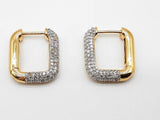 1.00 Ctw Lab Grown Diamonds Gold Plated Silver 6.6g Hoop Earrings Do0225lxzde