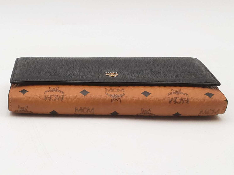 Mcm Canvas Leather Trifold Wallet Brown Aa1025ixsa