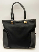 Salvatore Ferragamo Black Nylon & Leather Tote Bag Eb0524wxzde