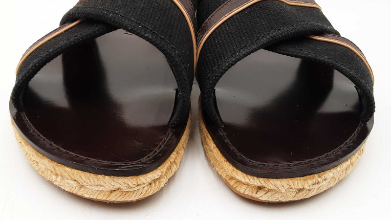 Louis Vuitton Canvas & Leather Espadrilles Slide Sandals Size 7 Men's Fw0725crdu