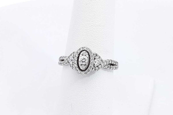 0.13ctw Diamond Ring In 10k White Gold 3.6 Grams Size 8 Eb0225lxzsa