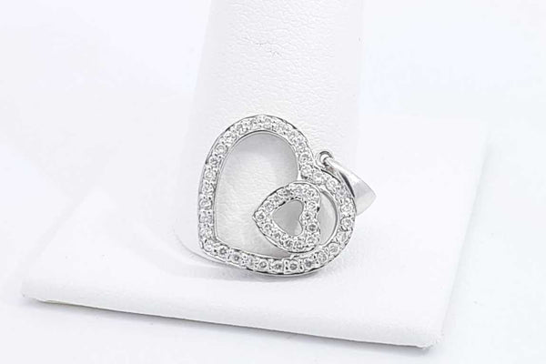 0.38ctw Diamond Heart Pendant In White Gold 2.1 Grams Eb0425lxzsa