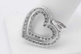 0.49cttw Diamond Heart Pendant In 10k White Gold 3.3 Grams Eb0825loxsa