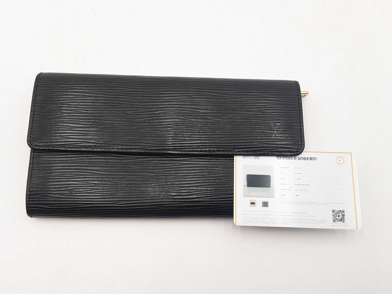 Louis Vuitton Black Epi Sarah Wallet Sd0925lzxsa