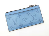 Louis Vuitton Taigarama Coin & Card Holder In Denim Blue Monogram Coated Canvas & Taiga Leather Fw0826oxzdu