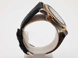 Tiffany & Co M0729 39 Diver Two Tone Steel Black Leather Strap Quartz Watch