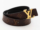 Louis Vuitton Small Initial Monogram Belt Brown Size 30 Aa0726orzsa