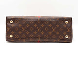 Louis Vuitton Monogram V Tote Mm In Monogram Canvas & Red Leather Fw0626loxzdu