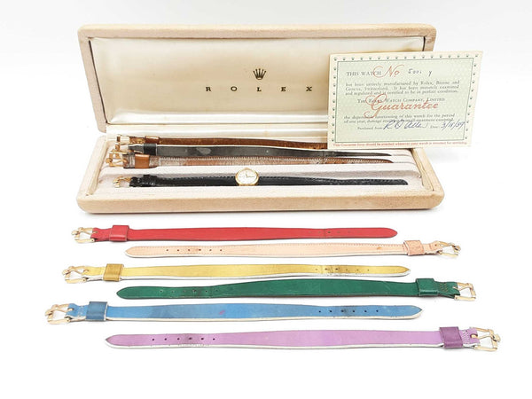 1959 Rolex Chameleon 18k Gold 15mm Watch With 10 Straps 7.4 Grams Fw0925pzxzdu