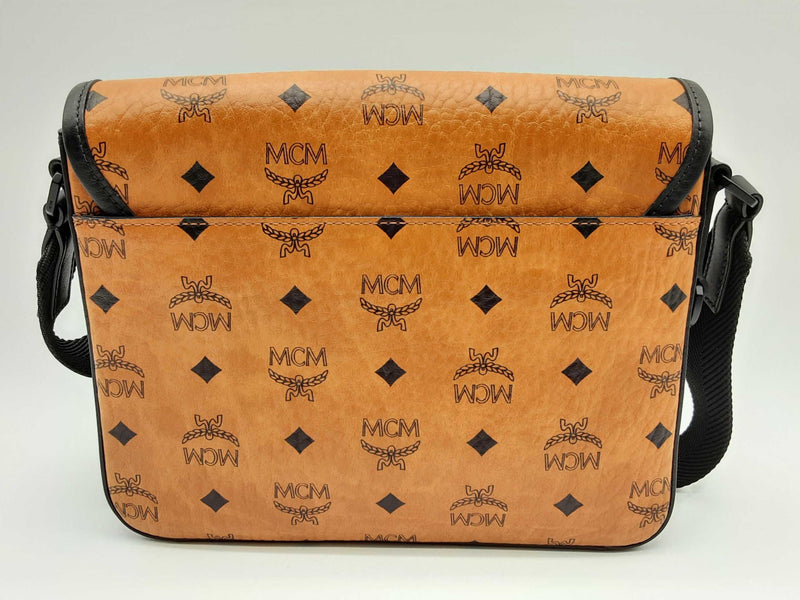 Mcm Klassik Tan Cognac Visetos Coated Canvas Messenger Bag Do1024wrxde