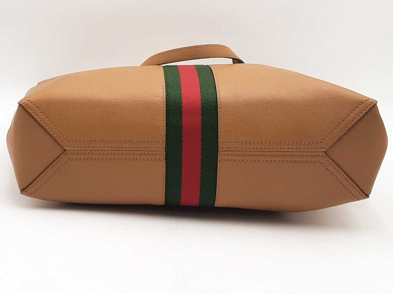 Gucci Gg Stripe Tote Brown Handbag Aa1125rxzsa