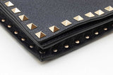 Valentino Garavani Rock Stud Dark Blue Leather Clutch Eb0526pxzde