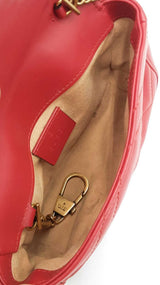Gucci Super Mini Marmont Bag In Hibiscus Red Matelassé Leather Fw0526oordu