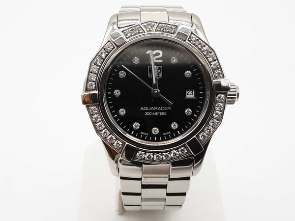 Tag Heuer Waf141d 27 Aquaracer Diamond Bezel Steel Quartz Watch Do1224crxde