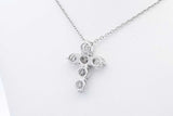 1.74ctw Lab Grown Diamond Cross Sterling Silver Pendant & Chain 3.4g Eb1124lesdu