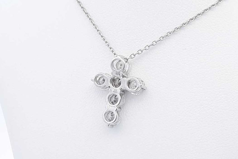 1.74ctw Lab Grown Diamond Cross Sterling Silver Pendant & Chain 3.4g Eb1124lesdu