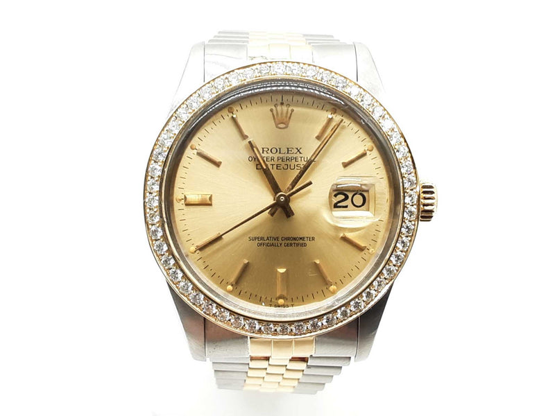 Rolex 36 Datejust Gold Dial Two-tone Steel Jubilee Automatic Watch Do1124prxzde