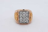 0.6cttw Diamond 14k Yellow Gold With Nugget Design 17.8g Size 9.5 Eb0726lwrxsa