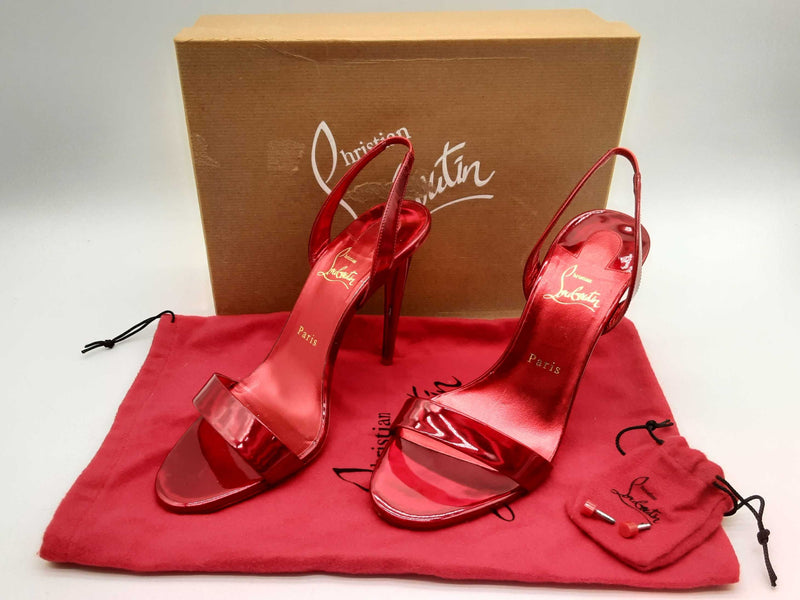 Christian Louboutin O Astrid 100 Red Patent Leather Heels Size Eu 40 Do0924lxzde