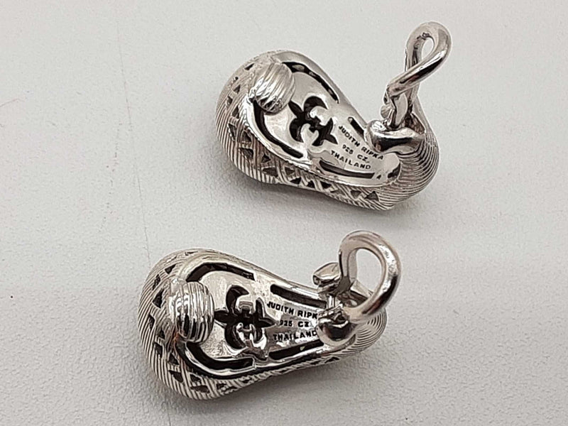 Judith Ripka Smokey Quartz 0.925 Sterling Silver 8.0g Clasp Earrings Do1125oxde