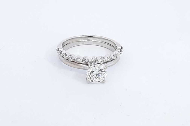 Approx. 1.27ctw Diamond Engagement Set In 10k White Gold 3.5 Grams Size 7 Eb0824erxdu