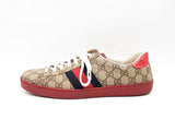 Gucci Ace Blue & Red Web Gg Supreme Monogram Sneakers Size Us9.5 Men Fw1224lrxsa