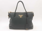 Prada Vitello Daino Tote Green Handbag Aa0825pzxsa