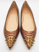 Christian Louboutin Brown Snakeskin Flats Size Eu 38.5 Do0525rxde