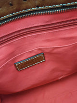 Dooney & Bourke Ostrich Leather Lexington Tote Bag In Cognac Eb0326pxsa