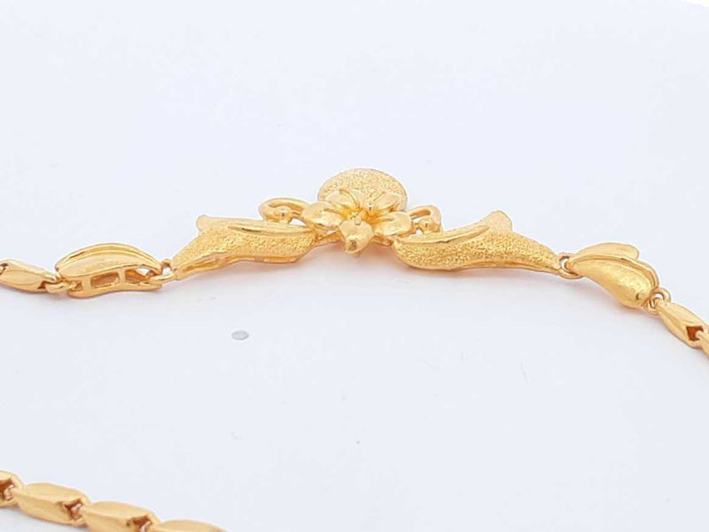 22k Yellow Gold Flower Necklace 19 Grams 16 Inch Eb1024lxxzsa