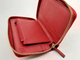 Gucci 420113 Gg Tan Canvas Red Leather Zipper Wallet Do0125lexde