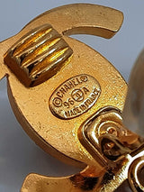 1996 Chanel Gold-tone, Crystal & Faux Pearl Cc Clip-on Earrings  Fw1225irxdu