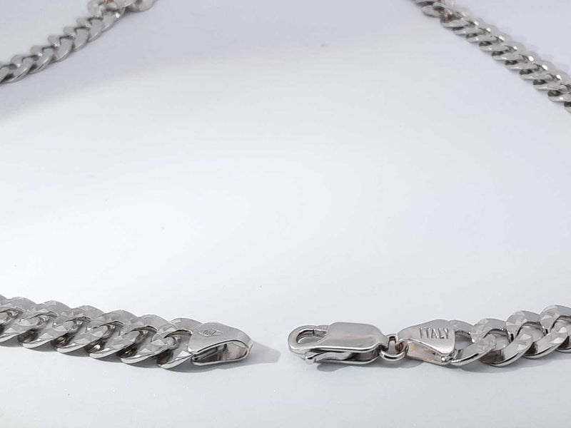 18k White Gold 36.6 Grams Cuban Link Chain 20 Inches Aa0825lexzsa