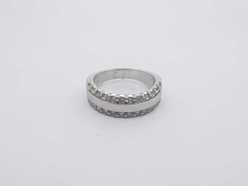 .72 Ctw Diamond 14k White Gold 6.6 Grams Ring Size 7.5 Sd0725wrzsa