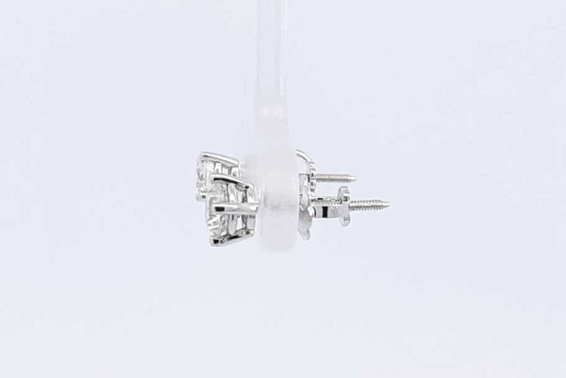 0.32ctw Diamond Stud Screwback Earrings In 14k White Gold 0.8 Grams Eb0125lxzsa