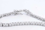 Approx. 3.55ctw Lab Grown Diamond Tennis Bracelet 925 Silver 6.8g Eb1124wixsa