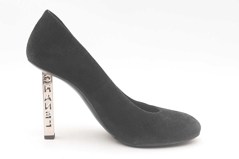 Chanel Black Suede Pumps Size 36.5 C Eb0425lxzsa