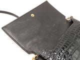 Yves Saint Laurent Cassandre Phone Holder In Croc-embossed Leather Fw0825wzxdu