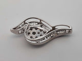 0.59 Cttw Diamond & 10k White Gold Swirl Pendant 1.7 Grams Fw0126lsrdu
