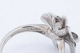 14k White Gold Plumeria Flower Ring With Diamond 5.6 Grams Size 6.75 Eb0826wexde